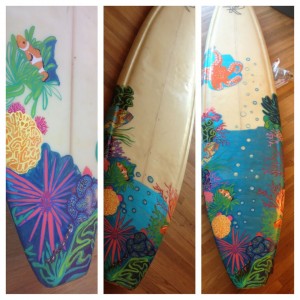 Coralynn's Art on Surf Board